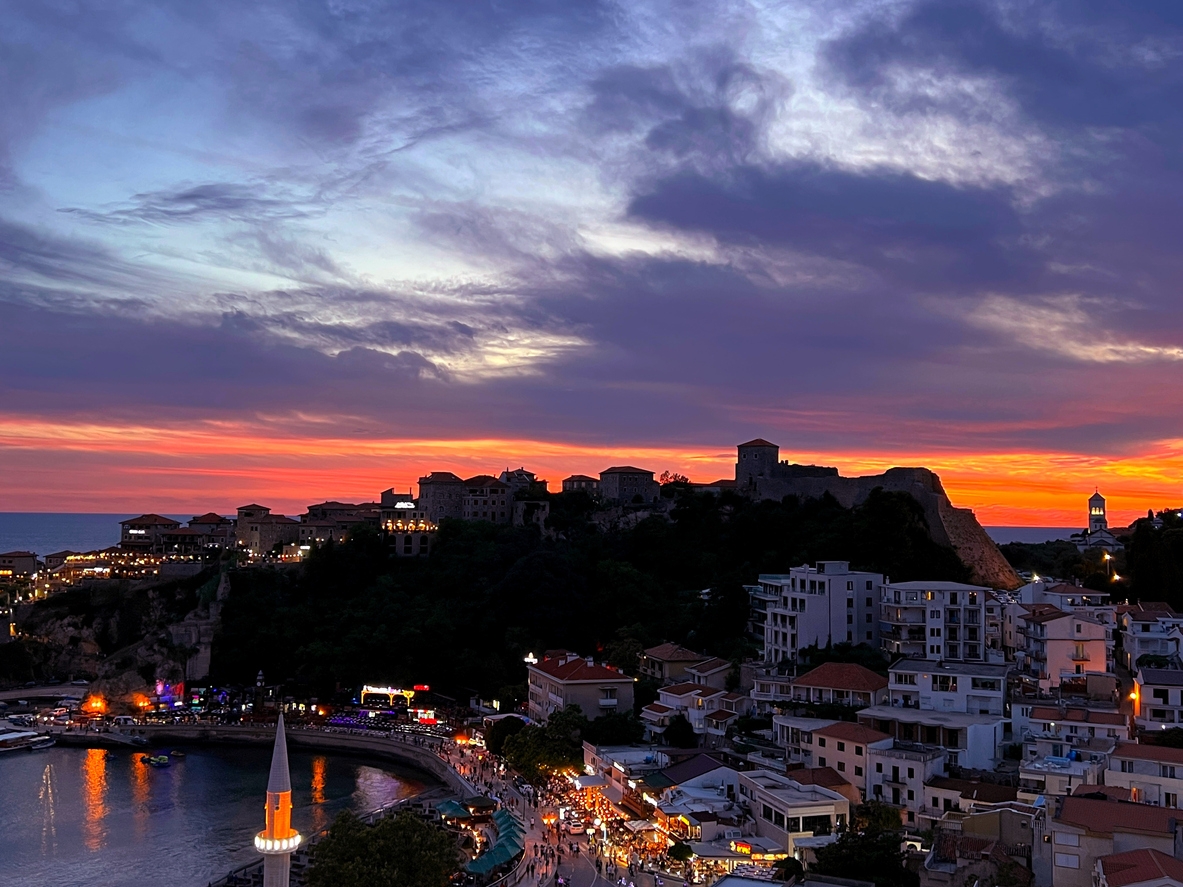 Ulcinj's charming old town, with the iconic castle perched atop a hill, invites you to step back in time and experience the town's centuries-old heritage and inviting views of the coastline.